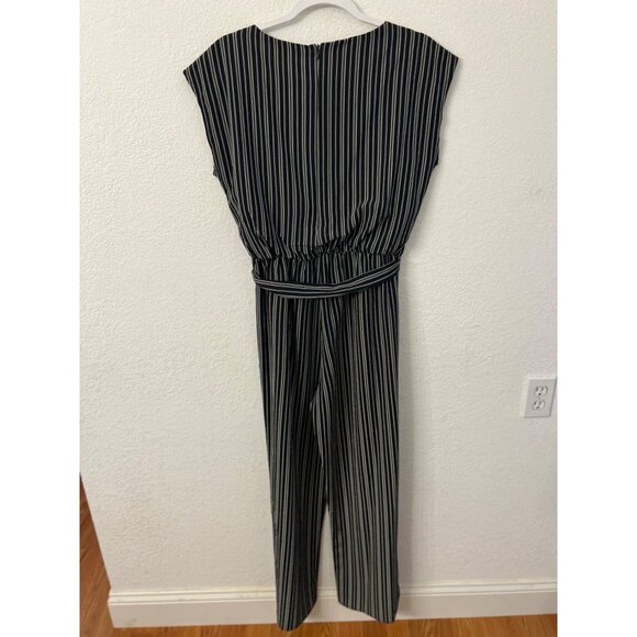 En Focus Studio Striped Jumpsuit Size 10 Black & White - Picture 2 of 6